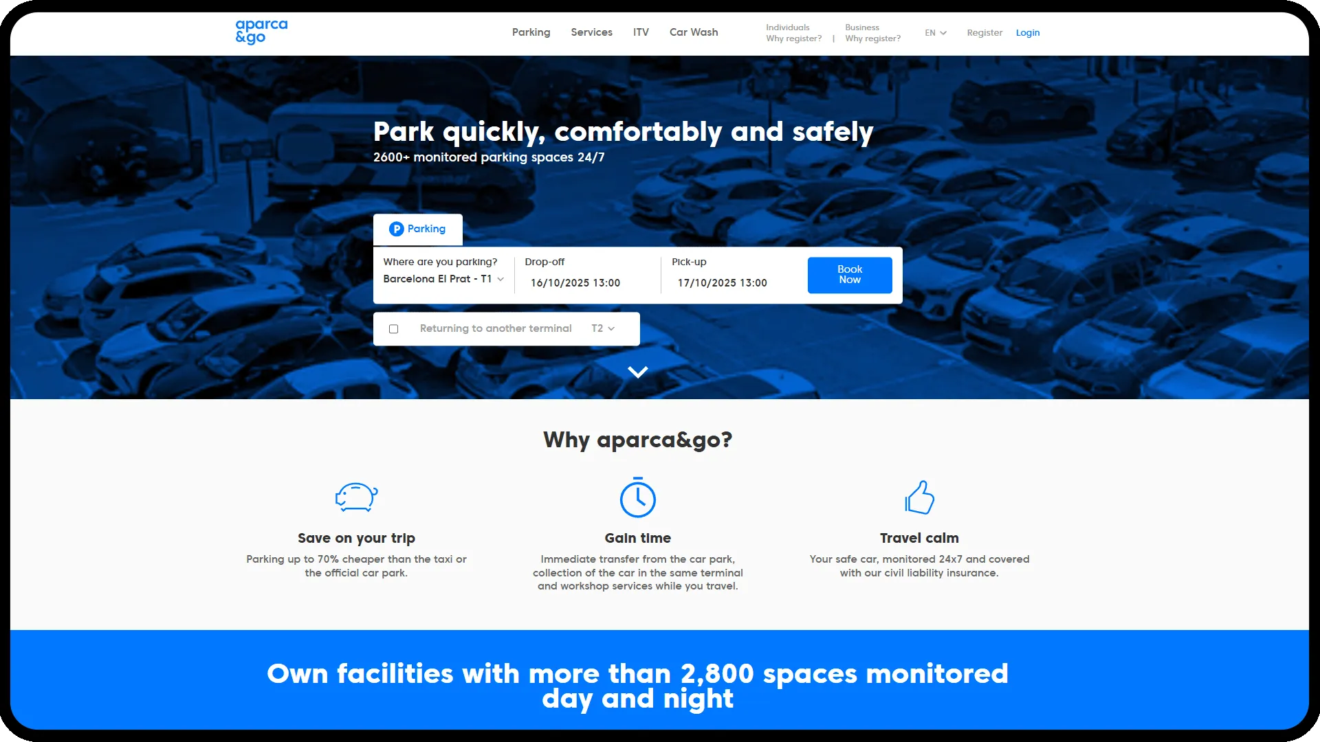 Aparca&Go cross-platform app on mobile and web