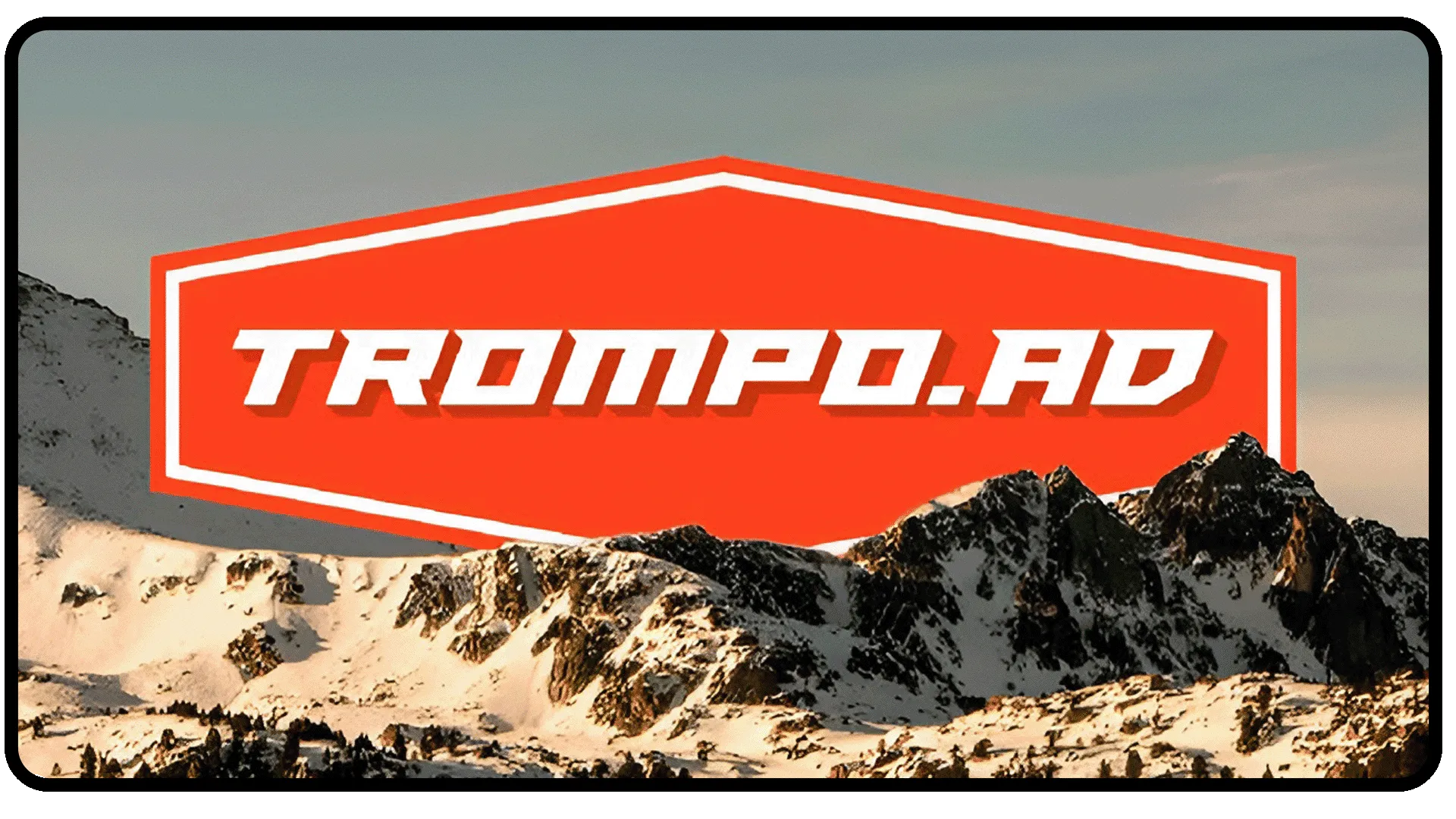 Logo de Trompo.ad sobre los Pirineos — plataforma de marketplace por MarsBased