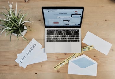 Laptop on table