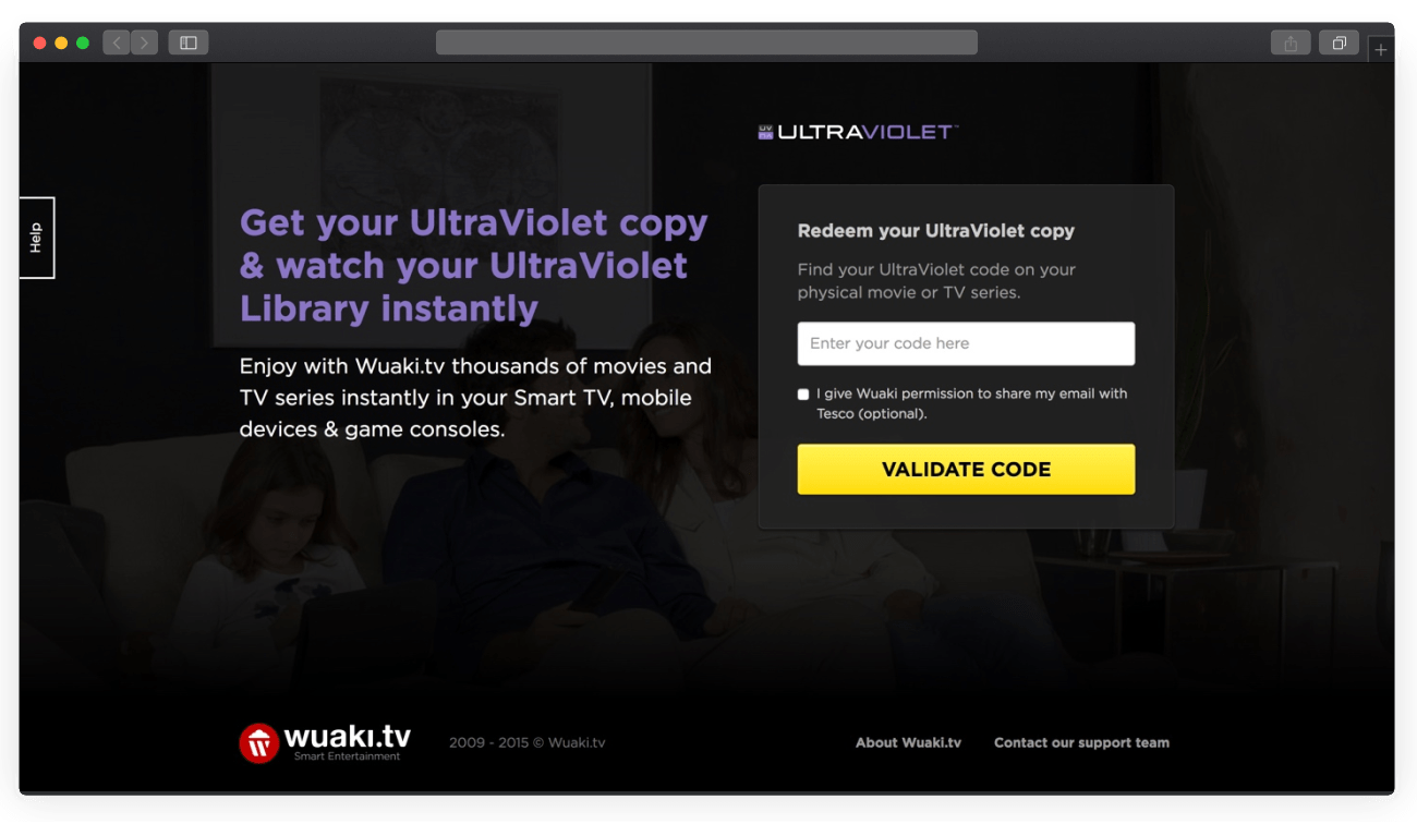 screenshoot Rakuten Tv Ultra Violet 